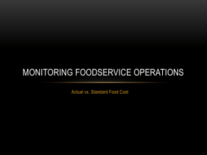 Monitoring Foodservice Operations