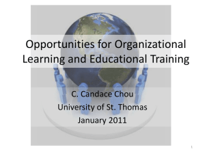 Opportunities for Organizational Learning and Educational Training