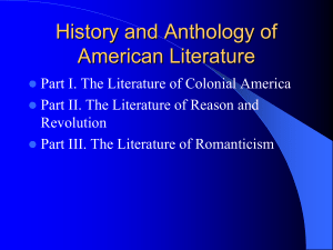 History and Anthology of American Literature - KSU - Home
