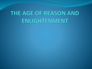THE AGE OF REASON AND ENLIGHTENMENT