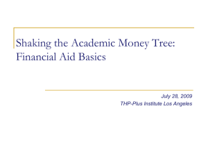 Shaking the Academic Money Tree: Financial Aid Basics