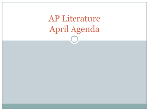 AP Literature April Agenda