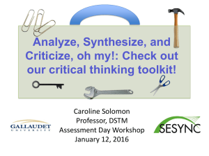Analyze, Synthesize, and Criticize, oh my!: Check out our critical