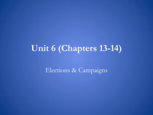 Unit 6 Elections (Ch.13 + 14) Elections and