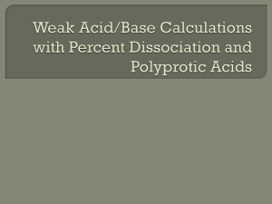 Weak Acid/Base Calculations with Percent Dissociation and