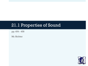 21.1 Properties of Sound