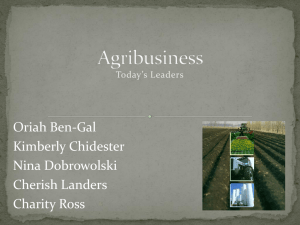 Agribusiness - Oriah Ben-Gal