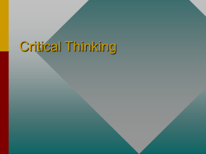 Critical Thinking Assessment