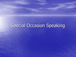 Special Occasion Speaking