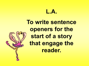 Writing Sentence Openers
