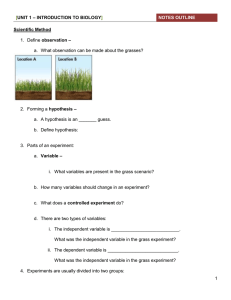 Unit 1 * Introduction to biology