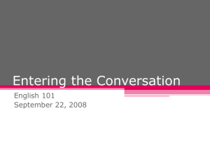 Entering the Conversation PowerPoint