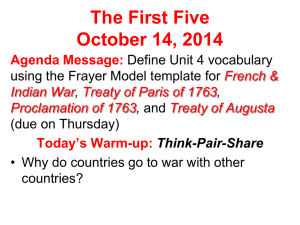 French & Indian War, Treaty of Paris of 1763, Proclamation