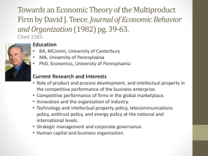 Towards an Economic Theory of the Multiproduct Firm by David J