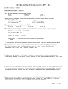 ap chemistry summer assignment – 2014