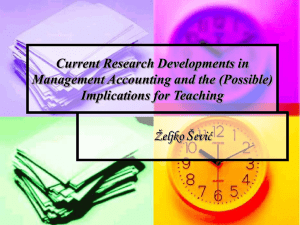 Current Research Developments in Management Accounting and the