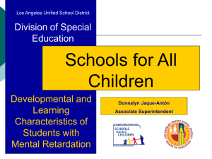 Mental Retardation - Los Angeles Unified School District