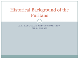 Historical Background of the Puritans