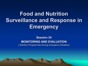 MONITORING AND EVALUATION ( Nutrition Programmes