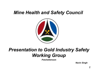 presentation to Gold Industry Safety Working Group