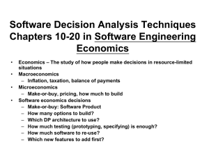 Software Decision Analysis Techniques Chapters 10