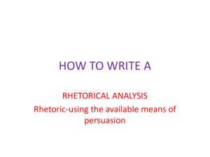 Rhetorical Analysis Powerpoint