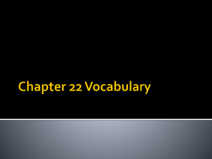 Chapter 22 Vocabulary Bellringer: 3/19/2014