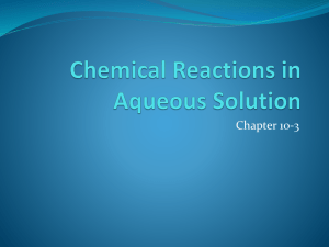 Chemical Reactions in Aqueous Solution