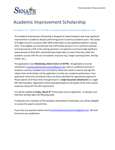 Academic Improvement Scholarship