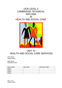 Assignment unit 10 Health and care services
