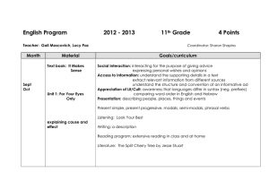 English Program 2012 - 2013 11 th Grade 4 Points
