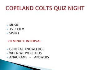copeland colts quiz night - COPELAND COLTS FC