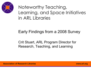Findings from ARL's Research, Teaching & Learning Survey