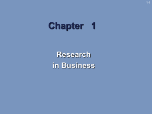 Chapter 1 Research in Business