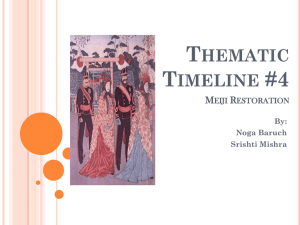 Thematic Timeline #4 Meiji Restoration