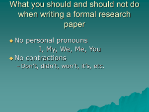 What you should and should not do when writing a formal research