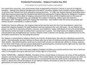 Religious Freedom Day Presentation Introduction