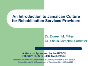 An Introduction to Jamaican Culture for Rehabilitation Services