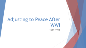 Adjusting to Peace after WWI PPT