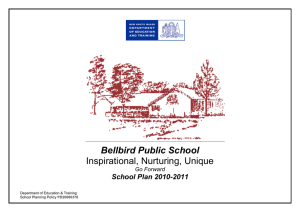 School Plan 2010-2011 - Bellbird Public School