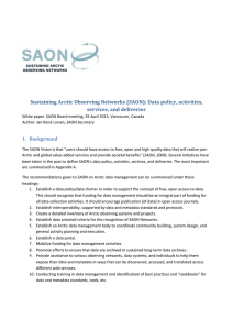 SAON White Paper on Data - Sustaining Arctic Observing Networks