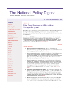 National Policy Digest, vol. 3, issue 16