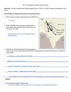 Unit 3 Study Guide: Classical India and China Directions: Use your