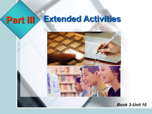 Extended Activities Book 3-Unit 10 Return to Menu Book 3