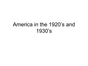 America in the 1920's and 1930's
