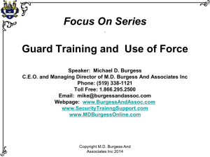 Guard Training and Use of Force - Mike Burgess