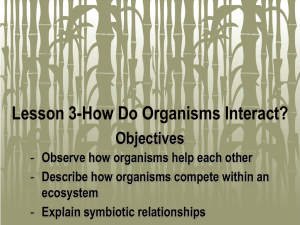 Lesson 3-How Do Organisms Interact? Observe how organisms