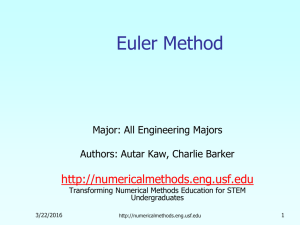 Euler Method for Solving Ordinary Differential Equations