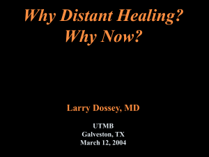 Why Distant Healing? - Integrative Medicine