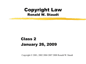Copyright Law Ronald W. Staudt